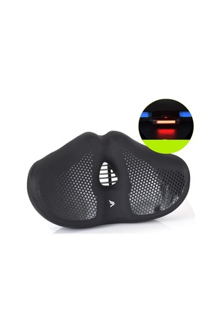 Sones Fmfxtra Kalınlaştırılmış Bisiklet Sele Dağ Bisikleti Şeklinde Sele, Renk: Siyah + Arka Lamba