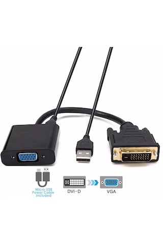 Alfais 4578 Dvi - D Vga Aktif Çevirici Dönüştürücü Adaptör Kablo 24+1 Active