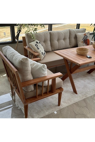 Masif Ahşap Balkon Mobilya