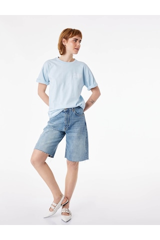 Koton 26yy59000114 Mavi Kadın T-shirt 6sal10080ık Mavi