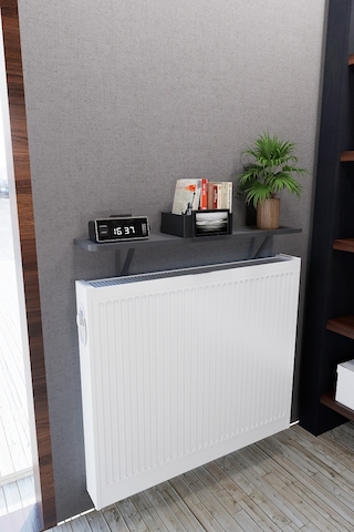 Mirobi Soravel Petek Üstü Uçan Raf Dresuar Kalorifer Peteği Rafı Antrasit