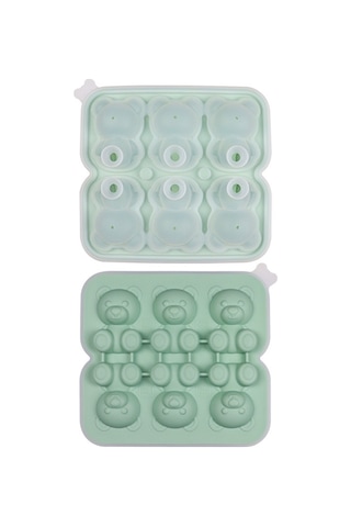 Tcherchi Silikon 6'lı Ayı Buz Kalıbı, Kahve, Süt, Çay, Şekerleme, Dekorasyon İçin Buz Kalıpları Yeşil