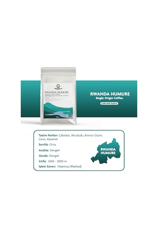 Rwanda Humure Çekirdek Kahve 250g Nitelikli Orta Kavrulmuş Çekirdek