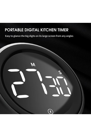 Symbee Siyah Manyetik Dijital Zamanlayıcı, Büyük Ekranlı Led Lcd, Çabuk Ayar, Yüksek Sesli Alarm, Mutfak-çalışma-çerez Zamanlayıcı