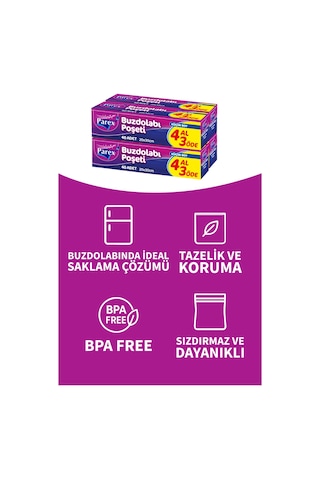 Buzdolabı Poşeti Küçük Boy 4 Al 3 Öde 4 40 20 X 30 Cm Üçlü Set