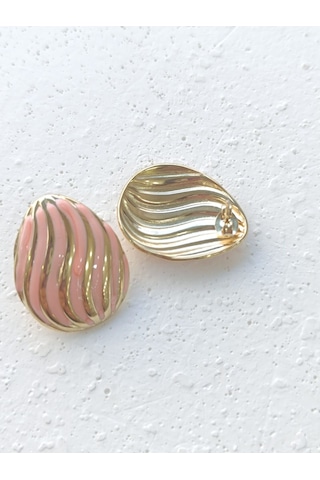 Yavruağzı Çelik Küpe Altın - Pembe