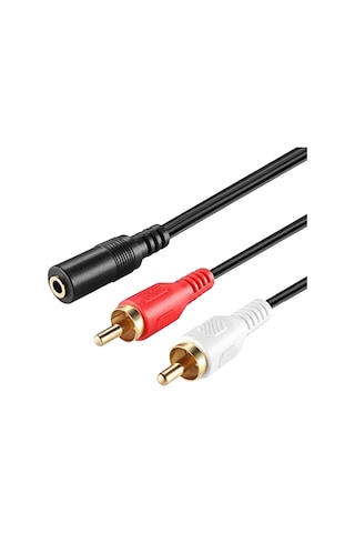 2 Rca- 3.5mm Stereo Dişi Kablo 1.5 Metre