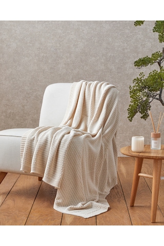English Home Simple White Koltuk Şalı 130x170 Cm Ekru Ekru