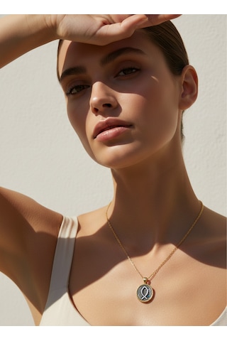 G&a Jewels - Ruhun Akışı - 925 Ayar Oksitli Yaldız Altın Kaplama Gümüş Kolye Altın - Gümüş