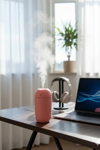 Blackbird Kt-h09 Pembe 420 Ml Taşınabilir Mini Usb Hava Nemlendirici Araç Ve Ofis İçin Renkli Işık