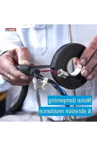 15 M Uzunluk, 19 Mm Genişlikte Yapışkan Kablolama Tezgahı Bez Bant Seti 5 Rulo