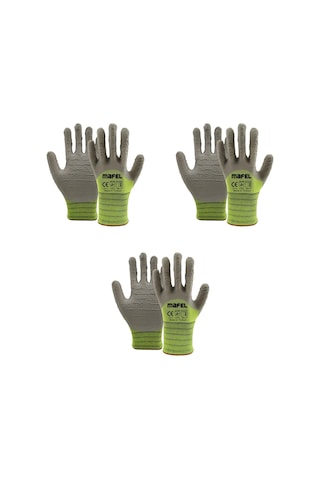 Mafel Mf-82/83 Pütürlü Neon Yeşil Lateks İş Güvenlik Eldiven - 10/xl - 3 Çift - Paket