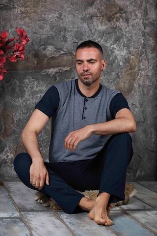 Sude Homewear Erkek Kısa Kol Pijama Takımı Antrasit - Gri