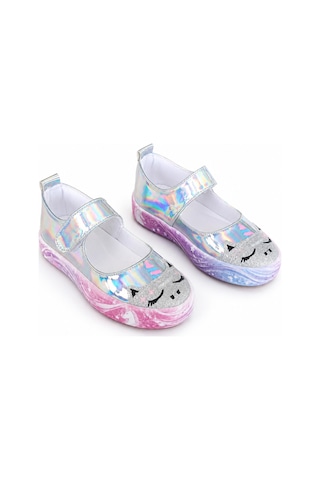 Unicorn Dream Hologram Kız Çocuk Babet Sneakers Gri