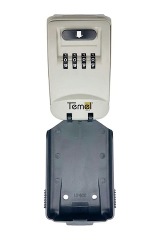 Temel Şifreli Metal Anahtar Kutusu, Kelepçeli, Kapaklı, 4 Haneli Dış Mekân Anahtar Kasası