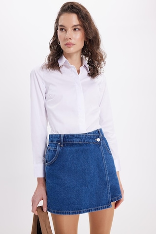 Tudors Kadın Slim Fit Non-ıron Pamuklu Vücuda Oturan Ütü Gerektirmez Pensli Beyaz Gömlek-42046 Beyaz