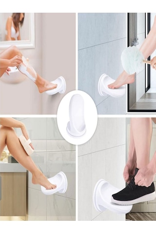 Mucit Home Hamile Ve Yaşlılara Uygun Vantuzlu Ayak Desteği Duş İçin Ayak Desteği Aparat Şeffaf