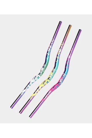 Lunje Alüminyum 31.8 780 Mm Riser Mtb Gidon Bisiklet Gidonu Bukalemun Pembe Çok Renkli