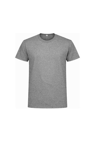 Hanclo Erkek Siyah Tişört 5 Li Paket Basic Pamuk Bisiklet Yaka Kısa Kollu T-shirt Gri