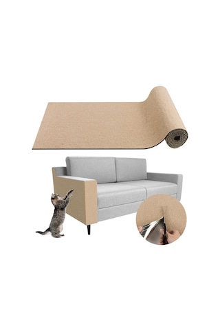 Mufunye Kesilebilir Kedi Tırmalama Tahtası Kendinden Yapışkan Duvar Tırmanma Ve Mobilya Koruyucu