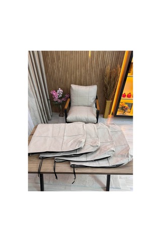 4 Adet Bahçe , Balkon Mobilyası ,minder Kılıfı , Koruyucu Kılıf , Minder Örtüsü , Bahçe Mobilyası Krem