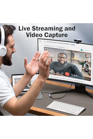 Markofist 1080p 30 Fps Kamera Görüntüsünü Bilgisayar Ve Telefona Aktaran Hdmı Capture Kartı