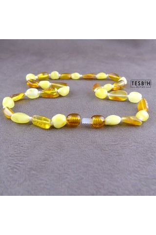 Bebek Kolyesi Doğal Damla Kehribar N11.6006 Turuncu