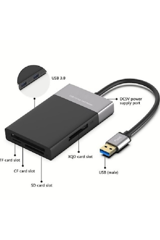 Dp Çoklu Xqd Kart Okuyucu 6in1 Fonksiyonlu 3.0 X 2 Usb Girişi Xqd Tf Cf Sd Card Reader