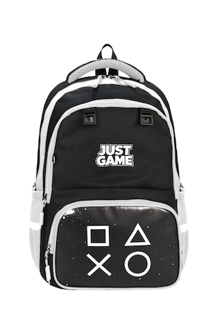 Game Over Baskılı Ortopedik Su Geçirmez Ultra Lüx Okul Çantası Termal Beslenme Ve Kalemlik Siyah
