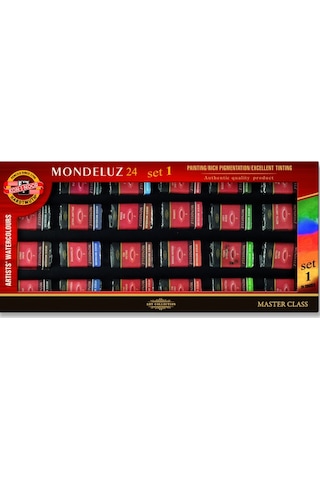 Koh I Noor Mondeluz Aquarell Colours 24'lü Tablet Suluboya Seti 0