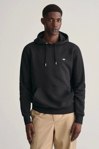 Gant 2007058.5  Erkek Regular Fit Kapüşonlu Sweatshirt Siyah