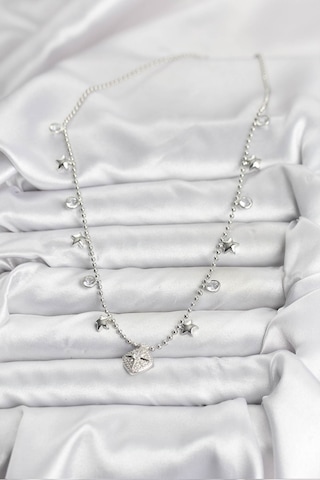 Zarif Boyunlar İçin Silver Pirinç Zirkonlu Kutup Yıldızı Kadın Kolye Standart