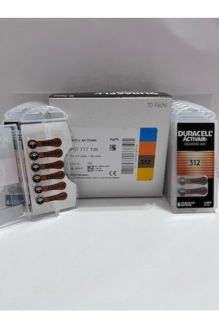 Duracell Kulak Pili No: 312 / 10 Luk Paket 60 Adet