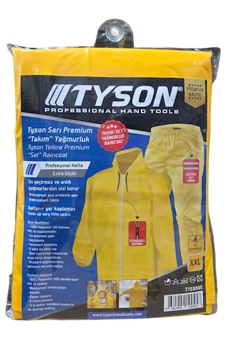 Tyson Premıum Takım Yağmurluk Sarı Xxl 50 Adet