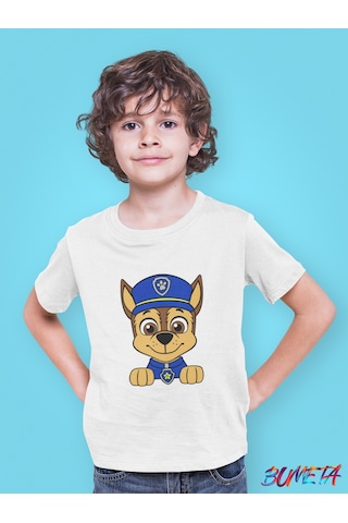 Bumeta Mini Devriye Chase Görevde Paw Patrol Çocuk Tişört T-shirt Beyaz