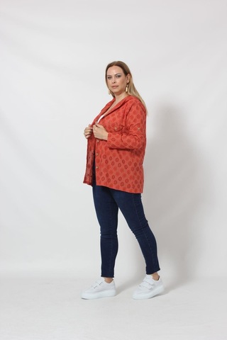 B029t Kapüşonlu Delikli Mevsimlik Ceket Tarçın 001