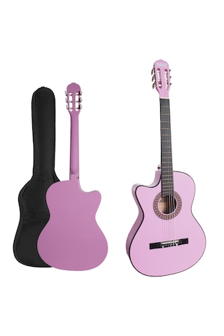 Cg-396pu Solak Klasik Gitar Lila Renk Full Set Sap Ayarlı 4/4
