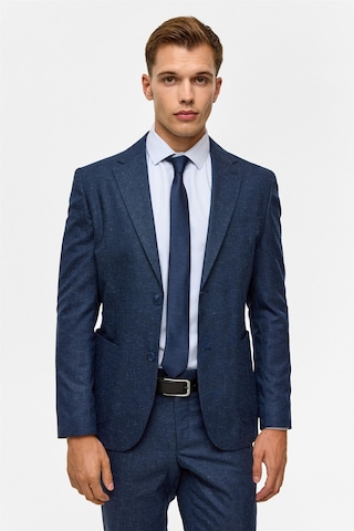 Süvari Lacivert Slim Desenli Mono Yaka 6 Drop Takım Elbise-38749 Lacivert