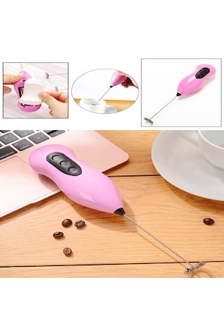 Pilli Mini Mixer Kahve Süt Köpürtücü Karıştırıcı Cappucino Mikser Çok Renkli