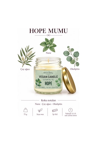 Minia Bahçe Çam, Nane Soya Wax Mumu 75 Gr Beyaz