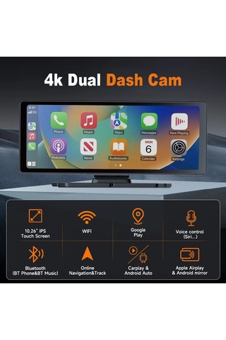 Çeşithane 10.26 4k Carplay & Android Auto Araç Dvr 2160p Ultra Hd, 360 Döner Kamera, 5g Wifi, Gp Diğer