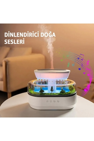 Robeve Yağmur Damlası Hava Nemlendirici - Aromaterapi Difüzör - 7 Renk Rgb - Dinlendirici Sesler - Sessiz Çalışma