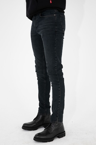 Erkek Taşlamalı Antrasit Slim Fit Likralı Esnek Jeans Kot Pantolon (492242320)