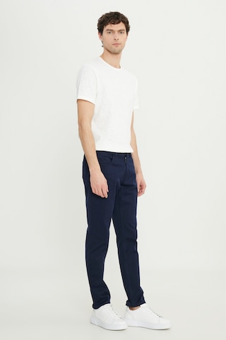 AC&Co / Altınyıldız Classics Erkek Lacı Pamuklu Slim Fit Dar Kesim 5 Cepli Armürlü Esnek Casual Pantolon Lacı Lacivert