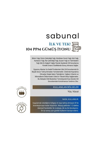 Sabunal Gümüş Sabunu - Hassas Ciltlere Özel Ferahlatıcı & Nemlendirici Sabun 100 G