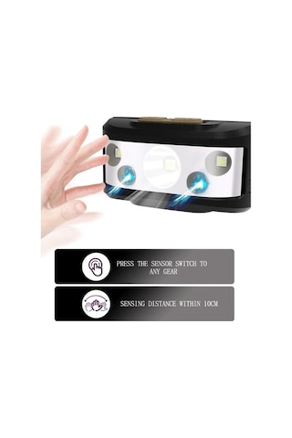 Novahub Led Far Dahili Pil Yüksek Kaliteli Xp-g Q5 Sensör Başkanı El Feneri Lambası Far Beyaz Lamba Kırmızı Yayan Renkli Işık Çok Renkli Çok Renkli