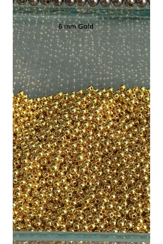 100 Gram - İnci Boncuk - 6 Mm Renk : Gold