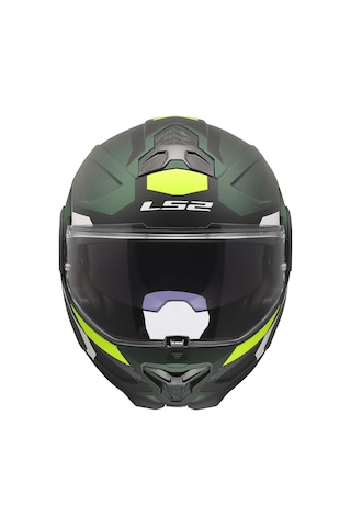 Ls2 Advant 2 Trıple Çene Açılır Kask Mat Neon Sarı - Siyah - Yeşil