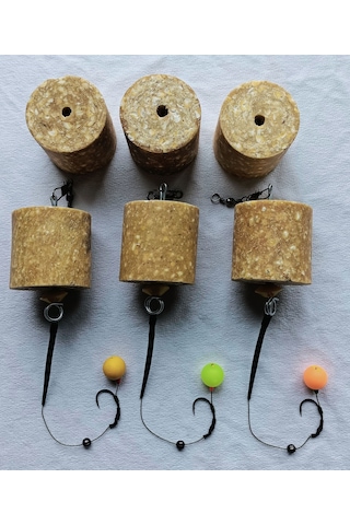3 Adet Küspeli Sazan Rig Takımı 6 Adet Küspe 14 Mm Pop Up'lı