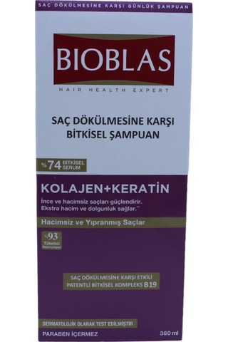 Bioblas Kolajen + Keratin Saç Dökülmesine Karşı Şampuan 360 ML